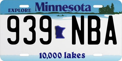 MN license plate 939NBA