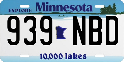 MN license plate 939NBD