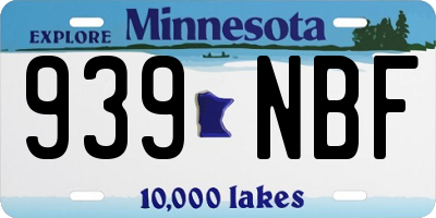 MN license plate 939NBF