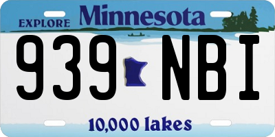 MN license plate 939NBI