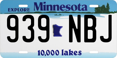 MN license plate 939NBJ