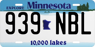 MN license plate 939NBL