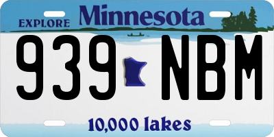 MN license plate 939NBM