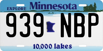 MN license plate 939NBP