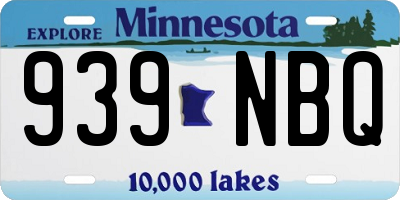 MN license plate 939NBQ