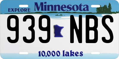 MN license plate 939NBS