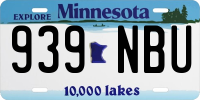 MN license plate 939NBU
