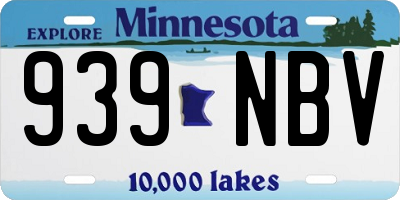 MN license plate 939NBV