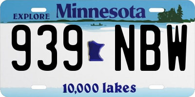 MN license plate 939NBW