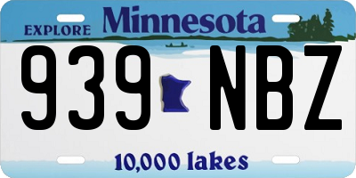 MN license plate 939NBZ