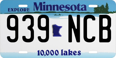 MN license plate 939NCB