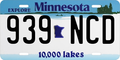 MN license plate 939NCD