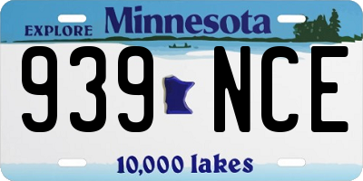 MN license plate 939NCE