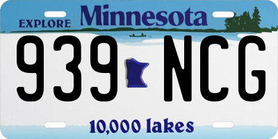 MN license plate 939NCG