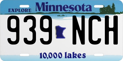 MN license plate 939NCH