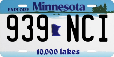 MN license plate 939NCI
