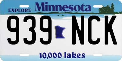 MN license plate 939NCK