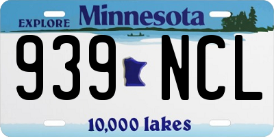 MN license plate 939NCL