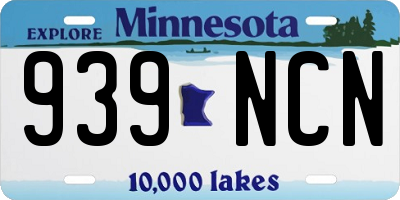 MN license plate 939NCN
