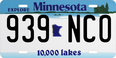MN license plate 939NCO