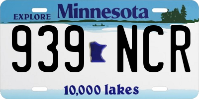 MN license plate 939NCR