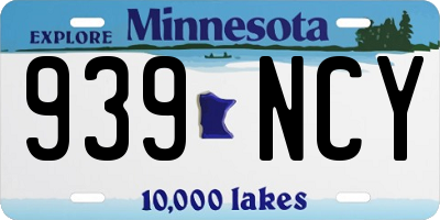 MN license plate 939NCY