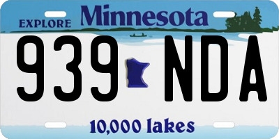 MN license plate 939NDA