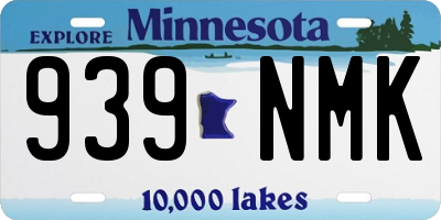 MN license plate 939NMK