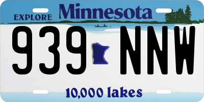 MN license plate 939NNW
