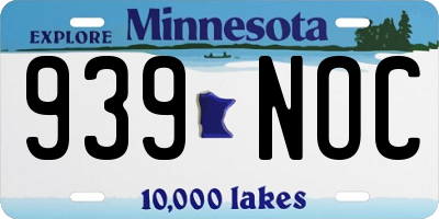 MN license plate 939NOC