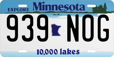 MN license plate 939NOG