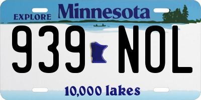 MN license plate 939NOL
