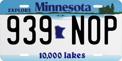 MN license plate 939NOP