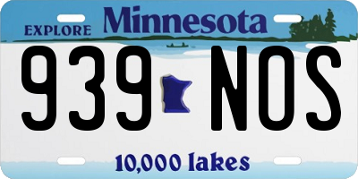 MN license plate 939NOS