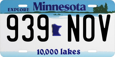 MN license plate 939NOV