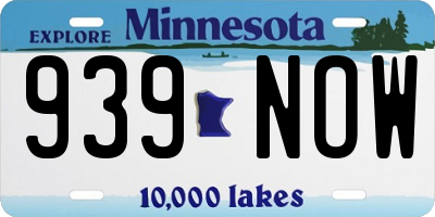 MN license plate 939NOW
