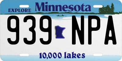 MN license plate 939NPA