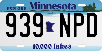 MN license plate 939NPD