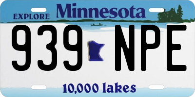 MN license plate 939NPE