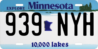 MN license plate 939NYH