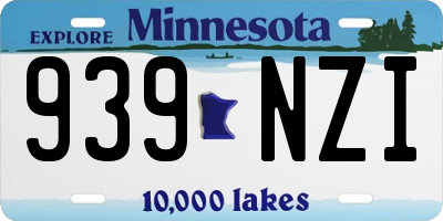 MN license plate 939NZI