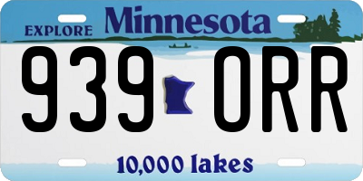 MN license plate 939ORR