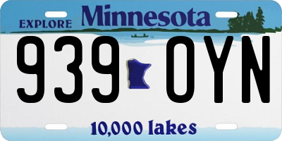 MN license plate 939OYN
