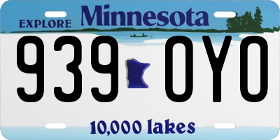 MN license plate 939OYO