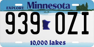 MN license plate 939OZI