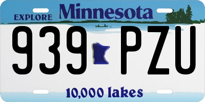 MN license plate 939PZU