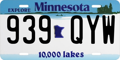 MN license plate 939QYW