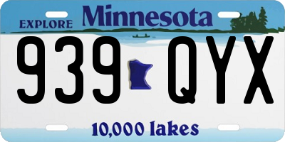 MN license plate 939QYX