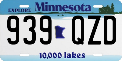 MN license plate 939QZD