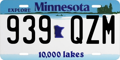MN license plate 939QZM